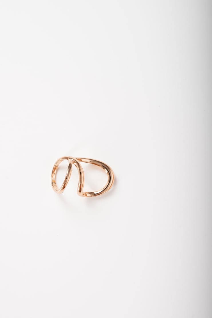 Photo of a ring top view on white background