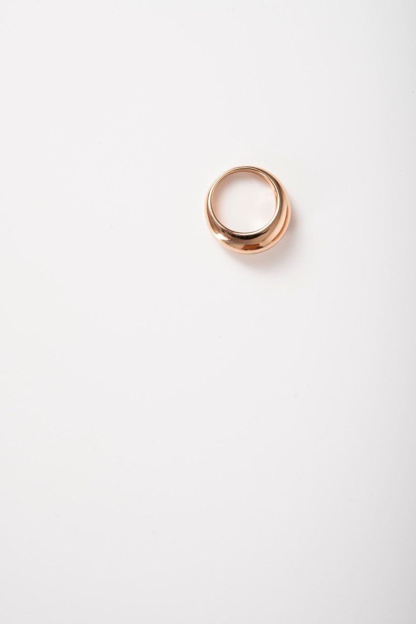 Photo of a ring top view on white background
